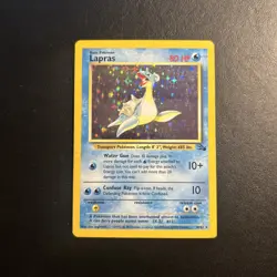 Lapras 10/62 Fossil Unlimited Pokemon Card Holo Rare Lightly Played LP - Image 1