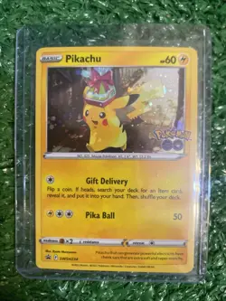 Pikachu SWSH234 Pokemon Go Cosmos Holo Black Star Promo Pokemon Card - Mint - Image 1