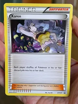 POKEMON KAREN XY1777 PROMO BLACK STAR NM CARD - Image 1