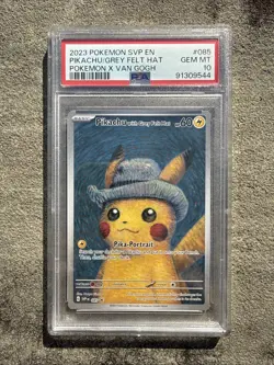 PSA 10 Pikachu Grey Felt Hat Promo Card Pokemon x Van Gogh Museum SVP EN 085 - Image 1