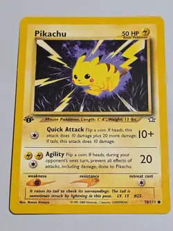 1st Edition PIKACHU First Edition 2000 Neo Genesis Pokemon Card #70/111 - Image 1