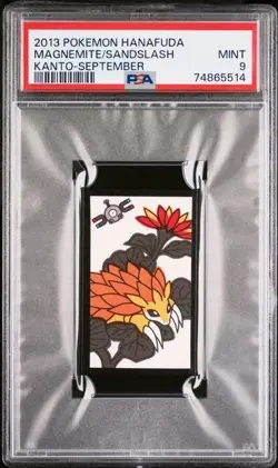 Pokemon Magnemite & Sandslash Rare Pokemon Hanafuda Card - PSA 9 Mint - Image 1