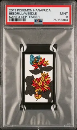 Pokemon Beedrill & Weedle Rare Pokemon Hanafuda Card TCG - PSA 9 Mint - Image 1