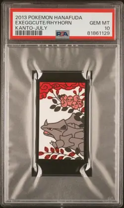 Pokemon Rhyhorn & Exeggcute Rare Pokemon Hanafuda Card TCG - PSA 10 Gem Mint - Image 1