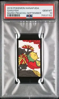 Pokemon Qwilfish Rare Pokemon Hanafuda Card Mario Pikachu TCG - PSA 10 Gem Mint - Image 1