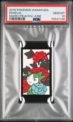 Pokemon Roselia Rare Pokemon Hanafuda Card Mario Pikachu TCG - PSA 10 Gem Mint - Image 1