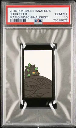 Pokemon Ferroseed Rare Pokemon Hanafuda Card Mario Pikachu TCG - PSA 10 Gem Mint - Image 1