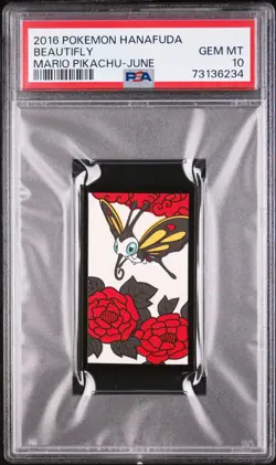 Pokemon Beautifly Rare Pokemon Hanafuda Card Mario Pikachu TCG - PSA 10 Gem Mint - Image 1