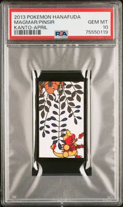 Pokemon Magmar & Pinsir Rare Pokemon Hanafuda Card TCG - PSA 10 Gem Mint - Image 1