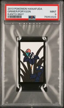 Pokemon Grimer & Porygon Rare Pokemon Hanafuda Card TCG - PSA 9 Mint - Image 1