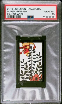 Pokemon Magmar & Pinsir Rare Pokemon Hanafuda Card TCG - PSA 10 Gem Mint - Image 1