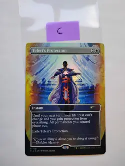 Teferi's Protection (1691) (Rainbow Foil) Damaged/Heavy Play (Inked or dirty) - Image 1