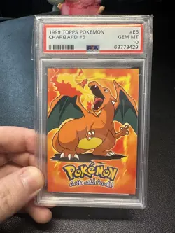 1999 Topps Charizard PSA 10 Pokemon #6 Movie Edition #E6 Gem Mint - Image 1