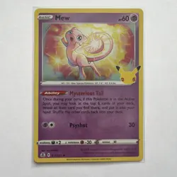 Pokemon TCG SWSH Celebrations Mew Holo Rare Card 11/25 NM/M Condition - Image 1