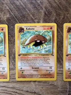 Pokemon TCG Kabuto 50/62 Fossil 1st Edition WotC - 4 Card Lot - NM/LP - Image 5