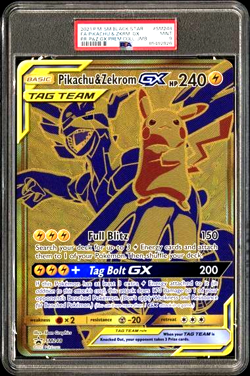 PSA 9 MINT Jumbo 2021 POKEMON BLACK STAR PROMO SM248 FULL ART PIKACHU ZEKROM GX - Image 1