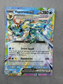 Vaporeon Ex 023/131 Pokemon Prismatic Evolutions Full Art MINT TCG - Image 1
