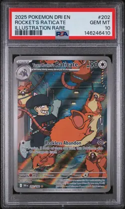 Rocket's Raticate 202/182 Pokemon Destined Rivals PSA 10 🔥 - Image 1