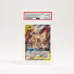 2019 Pokemon SM Cosmic Eclipse #221 Arceus & Dialga & Palkia GX PSA 10 - Image 1