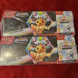 Lot Of 2 Pokemon Prismatic Evolutions Surprise Box+Booster Bundle Sams Club Set - Image 1