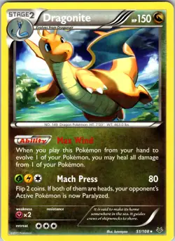 Dragonite (51) 51/108 XY - Roaring Skies Pokemon NM Normal - Image 1
