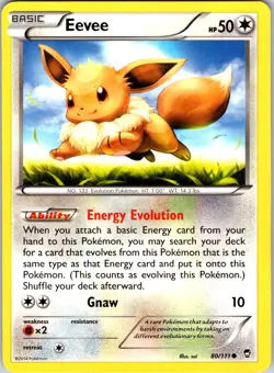 Eevee 80/111 XY - Furious Fists Pokemon NM Normal - Image 1