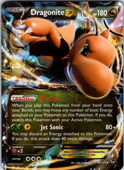 Dragonite EX 74/111 XY - Furious Fists Pokemon LP Holo - Image 1