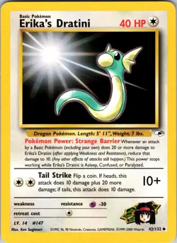 Erika's Dratini 042/132 Gym Heroes Pokemon NM Unlimited - Image 1