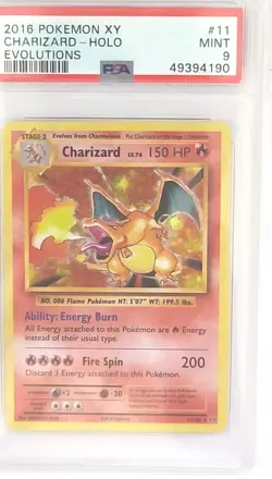 Pokemon 2016 CHARIZARD XY Evolutions Holo #11/108 PSA MINT 9 #49394190 - Image 1