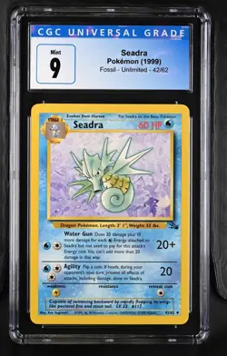 1999 Fossil Pokemon Seadra CGC 9 42/62 - Image 1
