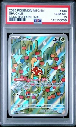 2025 POKEMON MEG EN-MEGA EVOLUTION ILLUSTRATION RARE #136 SHUCKLE PSA 10 - Image 1
