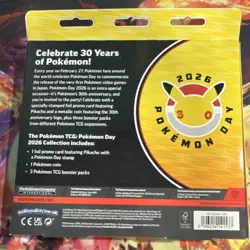 Pokemon TCG 2026 Pokemon Day 30th Anniversary Box Pikachu Promo Coin Boosters - Image 2