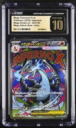 Mega Charizard X ex MA 223/193 Mega Dream ex Japanese Pokemon CGC 10 Pristine - Image 1