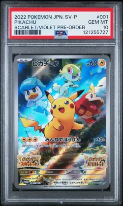 Pokemon Japanese Pikachu Scarlet & Violet Promo 001/SV-P PSA 10 GEM MINT - Image 1