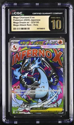 Mega Charizard X ex MA 223/193 Mega Dream ex Japanese Pokemon CGC 10 Pristine - Image 1