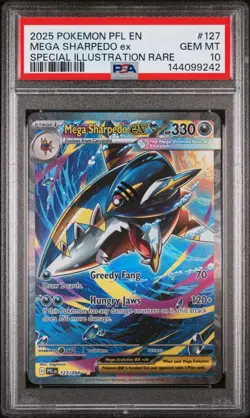 PSA 10 MEGA SHARPEDO EX #127 SPECIAL ILLUSTRATION RARE 2025 POKEMON PHANTASMAL - Image 1