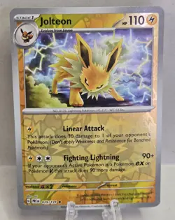 Pokemon Reverse Holo Jolteon 135/165 Rare SV: Scarlet & Violet 151 - Image 1