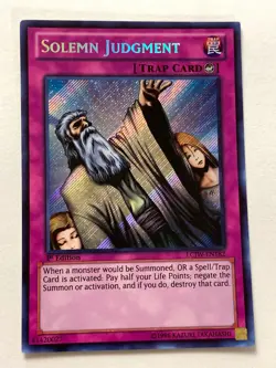 SOLEMN JUDGMENT LCJW-EN182 LEGENDARY COLLECTION 4: JOEY'S WORLD YU-GI-OH HOLO - Image 1