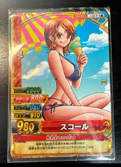 PREORDER Nami in Bikini C-250 W R Japanese One Piece Berry Match Carddass Card - Image 1