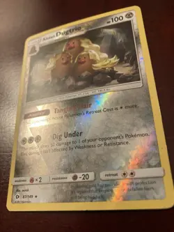 Alolan Dugtrio 87/149 SM Base Set Reverse Holo 2017 English Pokemon TCG Card NM - Image 2