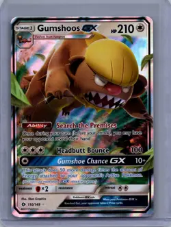 Gumshoos 110/149 - Pokemon TCG Sun & Moon Base Set Ultra Rare Card NM - Image 1