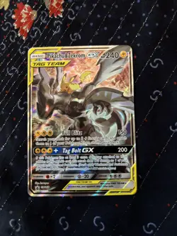 Pokemon TCG Pikachu And Zekrom GX Promo SM168 Tag Team Full Art Near Mint - Image 3