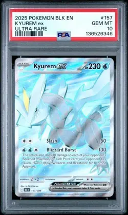2025 Pokemon S&V Black Bolt Kyurem ex Ultra Rare PSA 10 #157/086 - Image 1