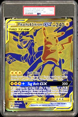 PSA 9 MINT Jumbo 2021 POKEMON BLACK STAR PROMO #SM248 FULL ART PIKACHU ZEKROM GX - Image 1