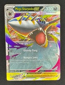 Pokemon Mega Sharpedo ex 061/094 Me02: Phantasmal Flames Holo - Image 1