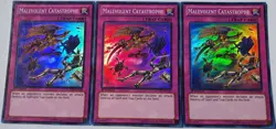 Yugioh 3x Malevolent Catastrophe LCYW-EN148 Super Rare 1st Edition NM Playset - Image 1