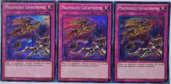Yugioh 3x Malevolent Catastrophe LCYW-EN148 Super Rare 1st Edition NM Playset - Image 2