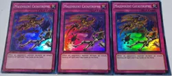 Yugioh 3x Malevolent Catastrophe LCYW-EN148 Super Rare 1st Edition NM Playset - Image 3