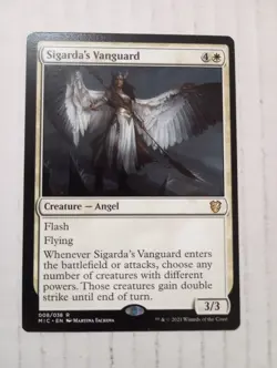 Sigarda's Vanguard 8 R MIC NM Commander: Innistrad: Midnight Hunt MTG Magic Card - Image 1