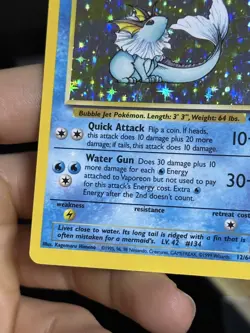 HOLOBLEED Vaporeon 12/64 Jungle 1999 Holo Rare WOTC Pokemon Card TCG - Image 5
